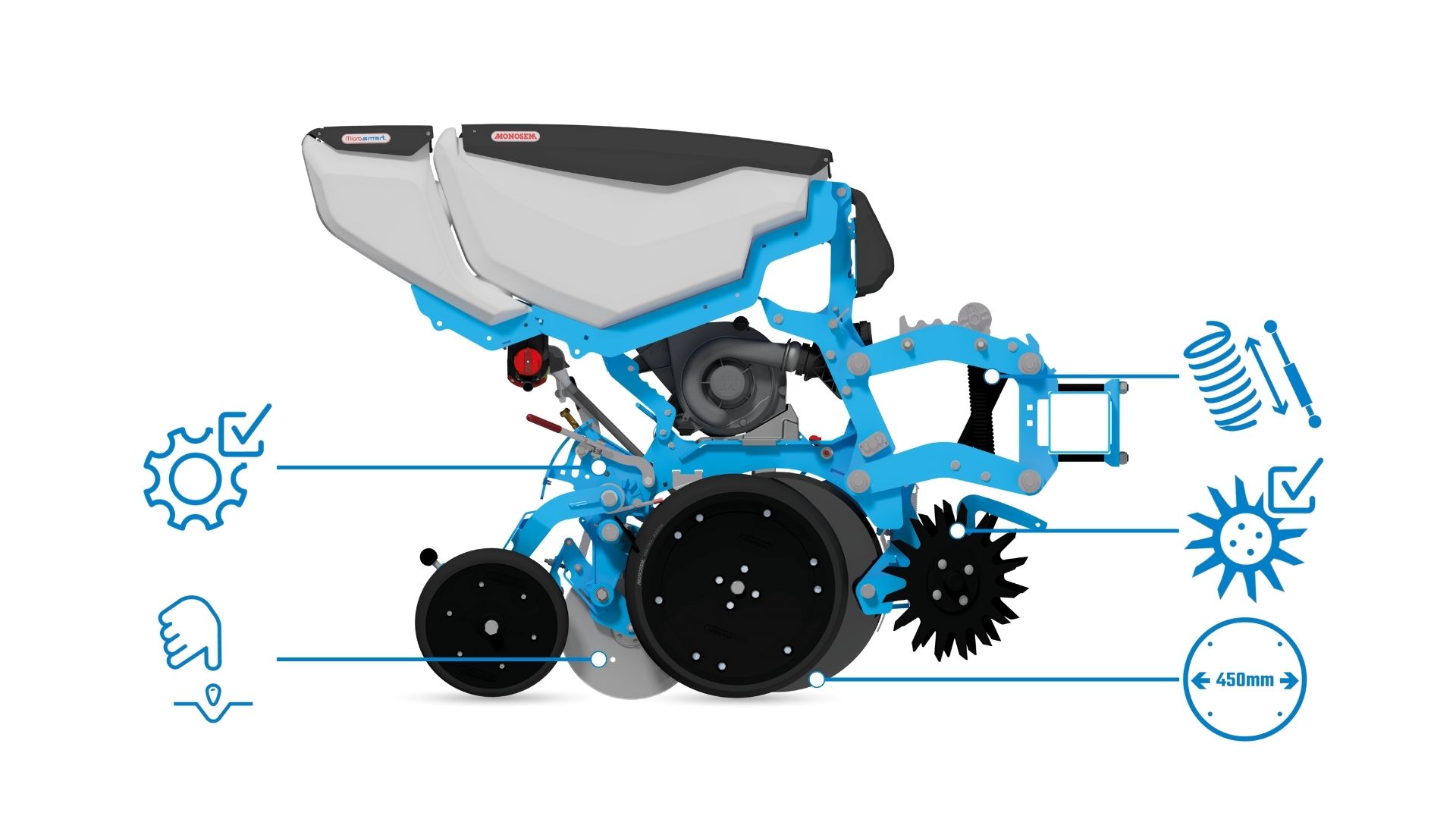 darstellung-aussaat-valoterra Seitenansicht ValoTerra Sämaschine mit Darstellung der Aussaat
